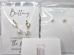 Personalised Bridesmaid Earrings | Knot Pearl Earrings | Bridesmaid Gift | Custom Bridal Jewelry | Wedding Proposal | Wedding Accessory Card