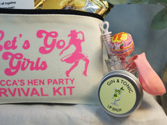 Personalised Party Hangover Kit | Lets Go Girls | Pre-filled Survival | Hen do | Birthday | Zip Pouch Favour | Wedding | Bride | Bachelorette