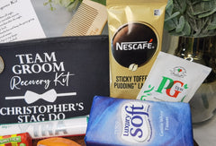 Personalised Team Groom Bachelor Party Hangover Survival Kit Stag Do Pre-filled Recovery | Best Man | Favour | Wedding | Gift |  Zip Pouch