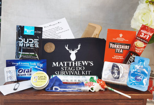 Bachelor Party Hangover Survival Kit | Stag Do | Pre-filled Recovery | Best Man | Favour | Wedding | Birthday | Bachelor | Gift |  Zip Pouch