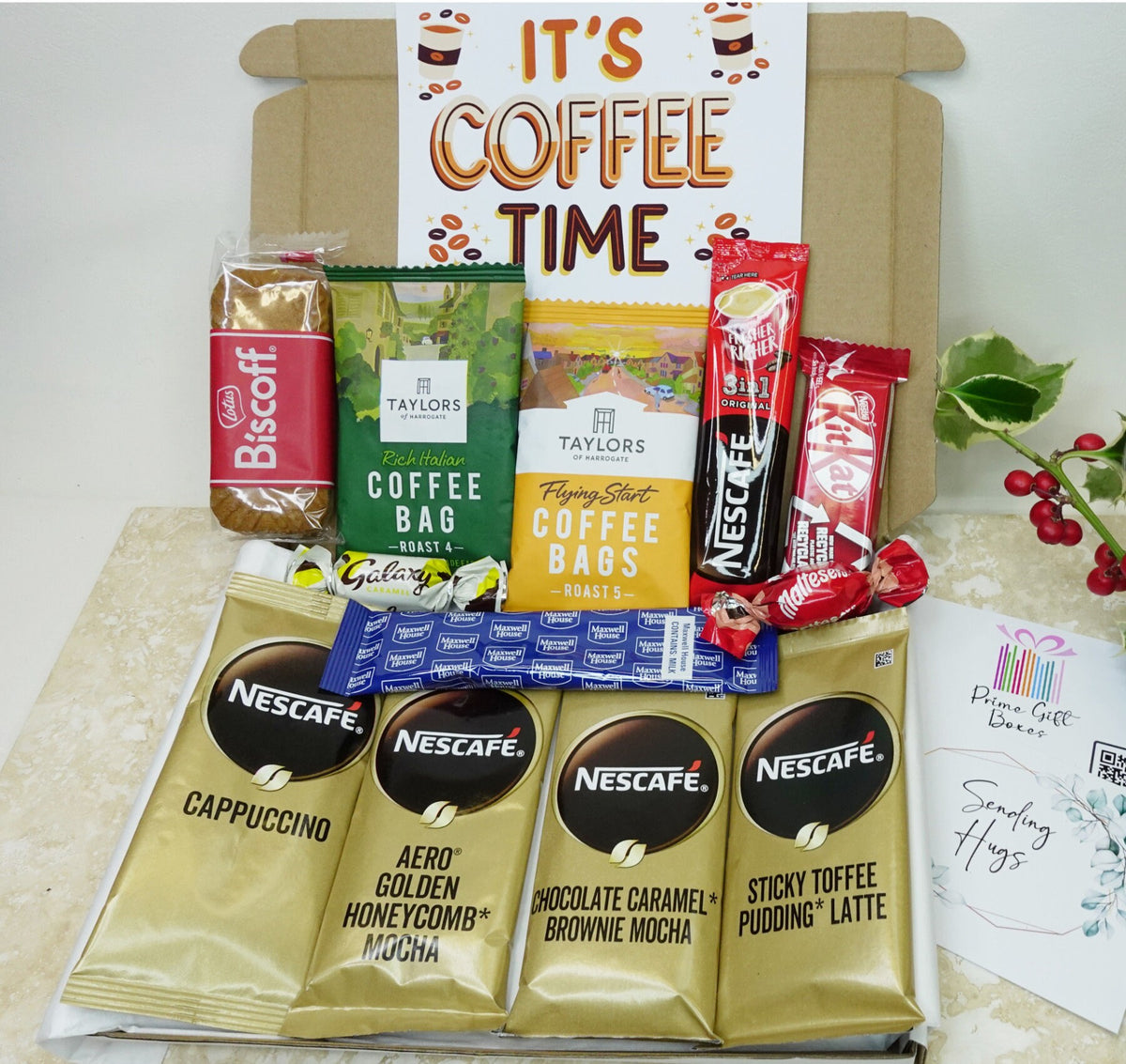 Coffee Lovers Biscuits & Chocolate Gift Box, Care Package, Christmas, Xmas Letterbox, Dad Gifts, Friend Hug In A Box, Birthday Gift, Mum