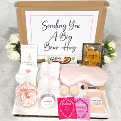 Bear Hug Care Package: Rose Quartz Necklace, Cozy Socks & Self-Care