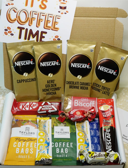 Coffee Lovers Biscuits & Chocolate Gift Box, Care Package, Christmas, Xmas Letterbox, Dad Gifts, Friend Hug In A Box, Birthday Gift, Mum