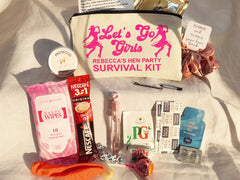 Personalised Party Hangover Kit | Lets Go Girls | Pre-filled Survival | Hen do | Birthday | Zip Pouch Favour | Wedding | Bride | Bachelorette